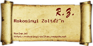 Rokosinyi Zoltán névjegykártya